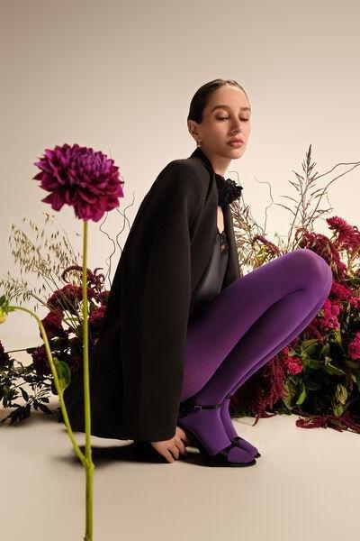 50 Denier Soft Comfort Microfibre Tights, Purple, 5501_200, medium