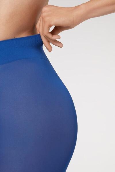 Calzedonia sheer through 20 den waist tights, size XL short, blue, BNIB