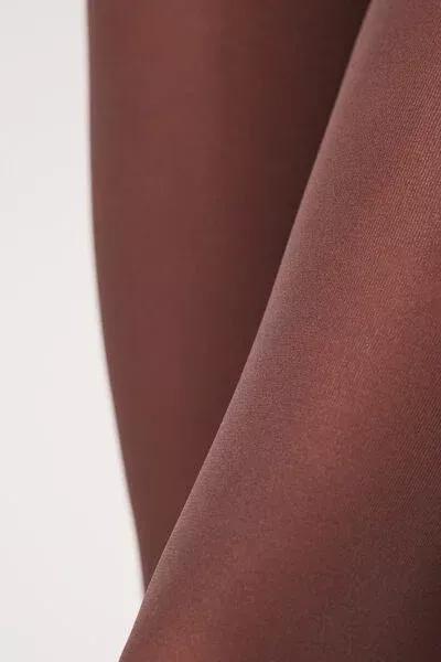 BROWN 50 Denier Soft Comfort Microfibre Tights, Dark Brown, large image number 6