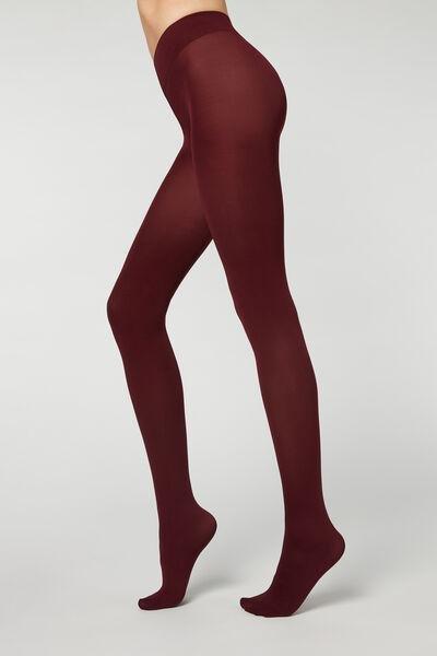 Burgundy 100 Denier Soft Touch Tights, , large image number 1