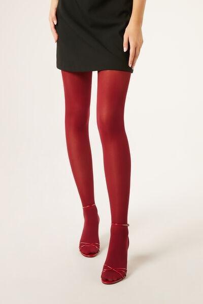 30 Denier Totally Invisible Tights, Red, Dark Red, large image number 0