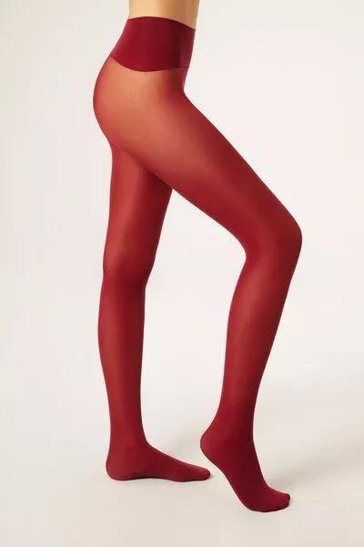 30 Denier Totally Invisible Tights, Red, Dark Red, medium