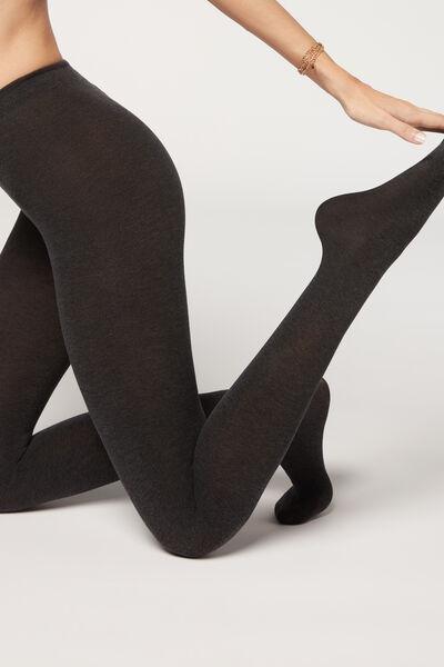 Calzedonia Grey Blend Eco Opaque Cotton Tights 150 Den Azadea UAE