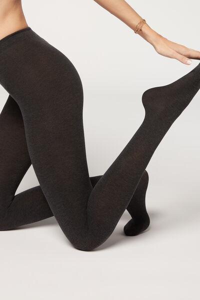 Calzedonia - Grey Blend Eco Opaque Cotton Tights 150 Den