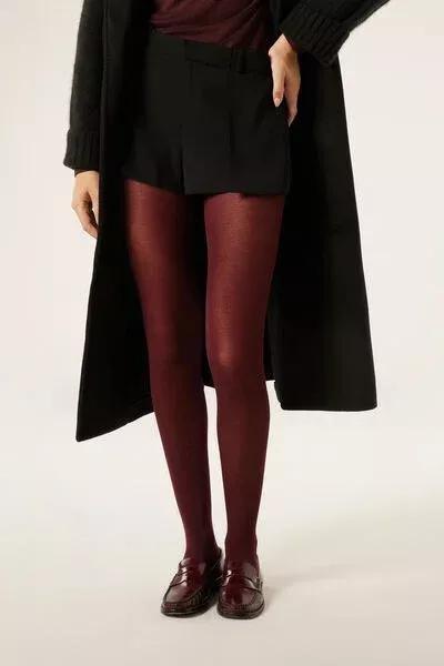 Ultra Light Cashmere Tights, Burgundy, Grape, large image number 1