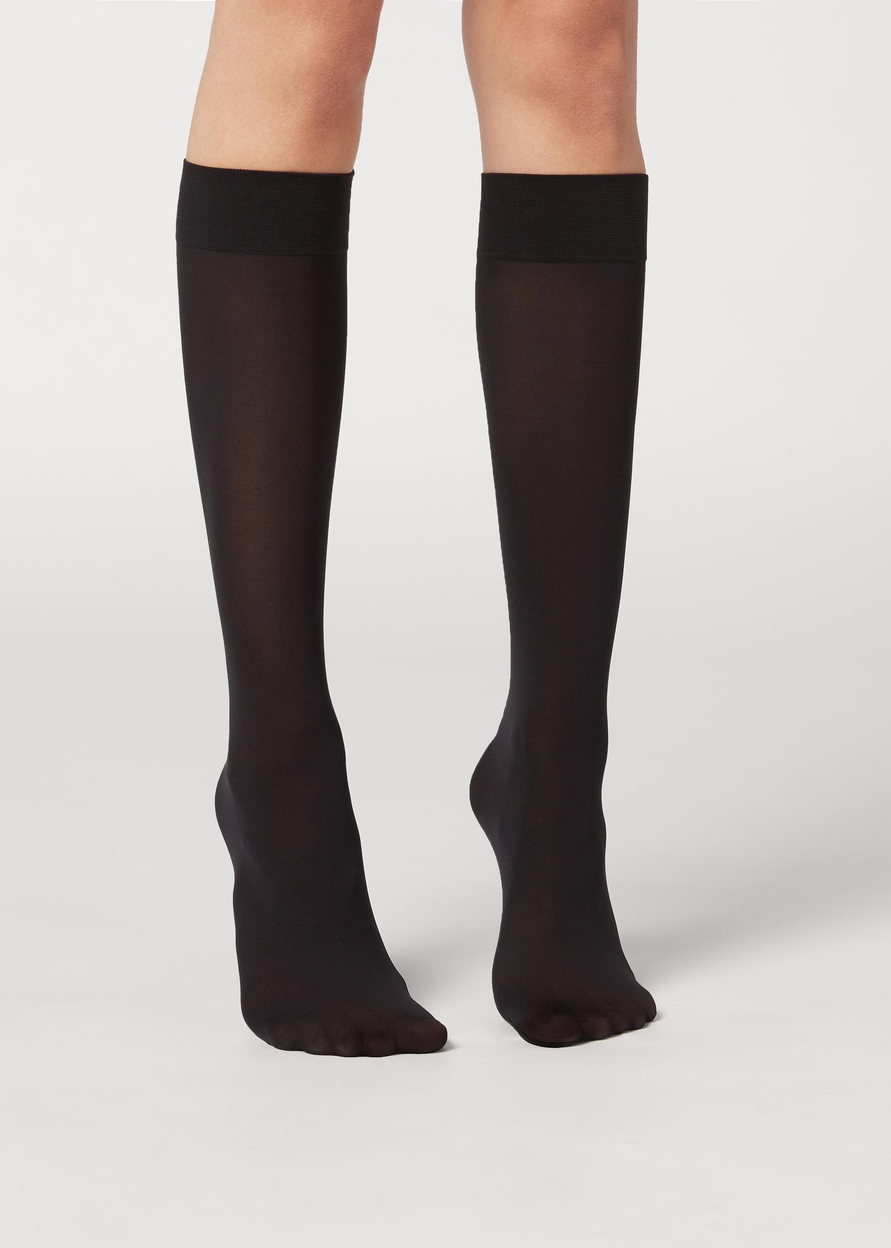 Calzedonia - Black 30 Denier Semi Opaque Microfibre Knee-Highs