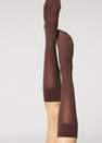 Calzedonia - بني غامق 30 denier - أحذية عالية للركبة شبه شفافة من الألياف الدقيقة ، للنساء