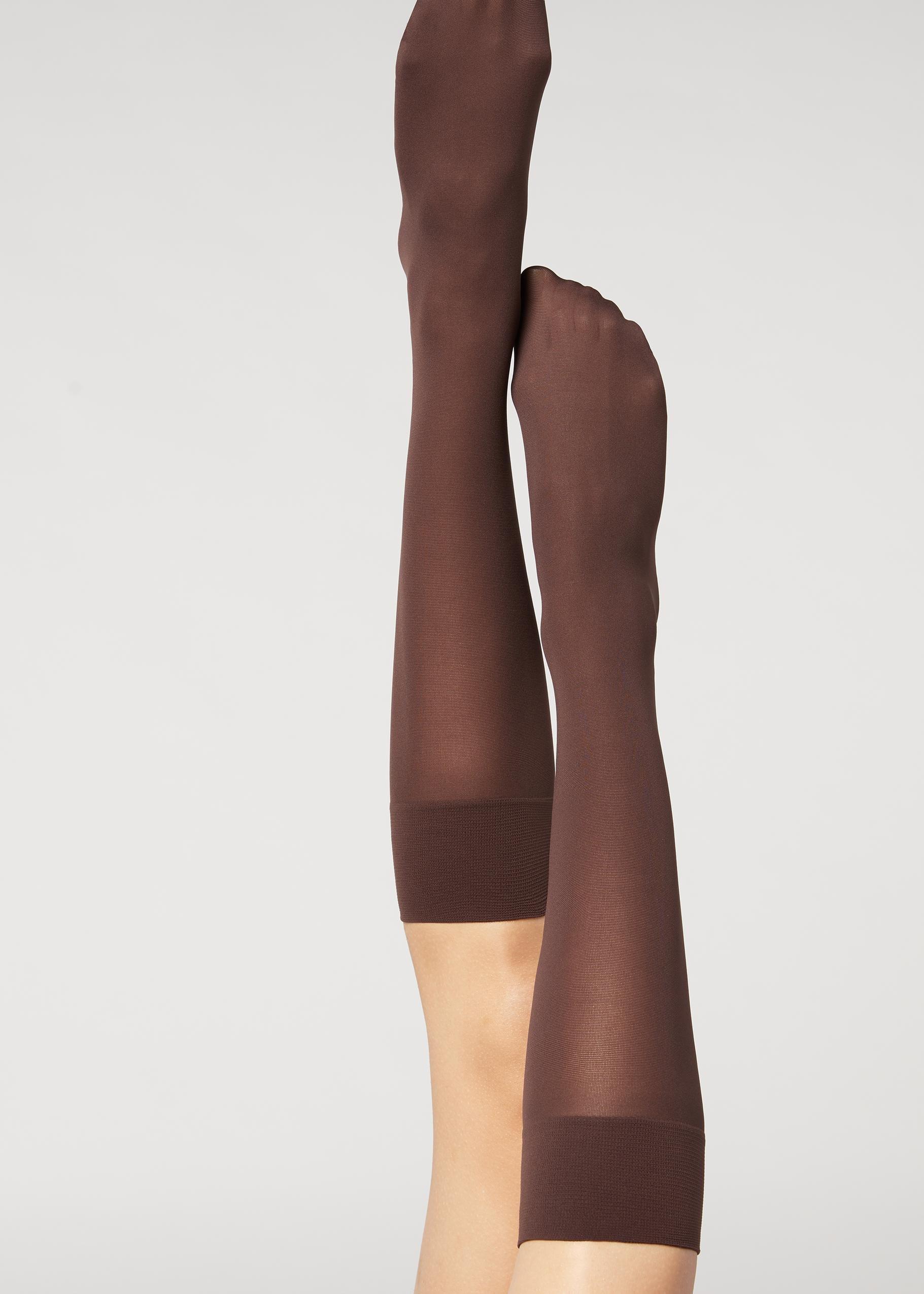 30 Denier Semi Opaque Knee-Highs, Brown, Dark Brown, large image number 0