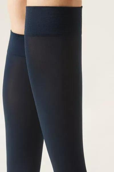 Blue 60 Denier Microfibre Hold-Ups, Blue, large image number 3