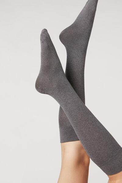 Grey Blend 60 Denier Microfibre Hold-Ups, Mid Grey Blend, large image number 0