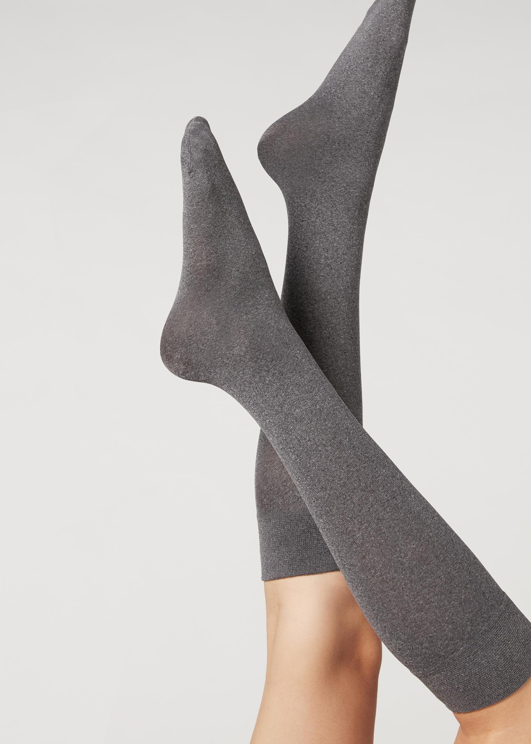Grey Blend 60 Denier Microfibre Hold-Ups, Mid Grey Blend, large image number 1