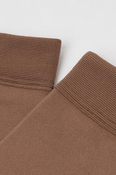 Ultra-Opaque Thermal Knee Socks, Nude 6 - Caramel, Natural Elixir, medium