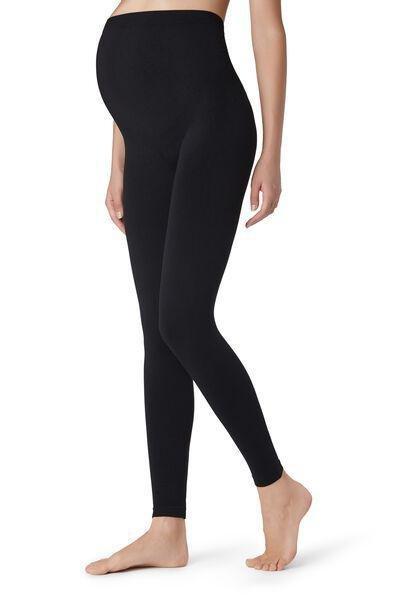 Black Opaque Maternity Leggings, Black, large image number 5