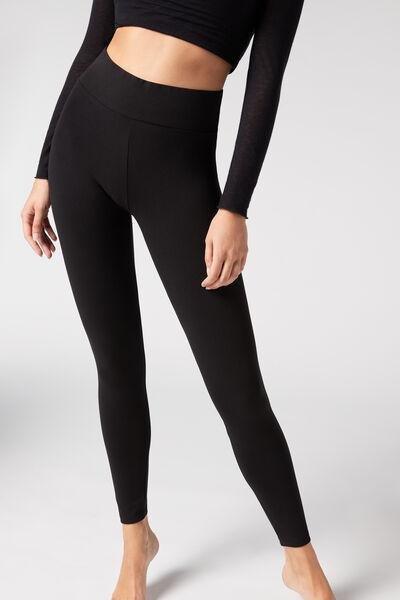 Black Cotton Leggings, , large image number 3