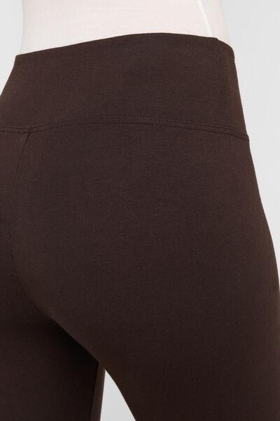 Maroon Elasticated Waist Cotton Leggings, 5501_122F, large image number 3