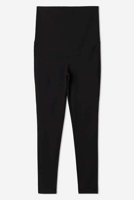 Black Cotton Maternity Leggings, , large image number 4