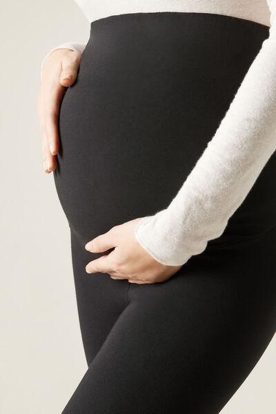 Black Maternity Cotton Leggings, Black, large image number 6