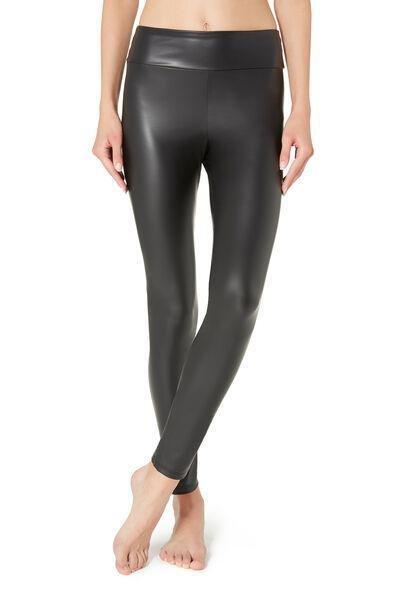 Black Leather Effect Leggings, , large image number 5