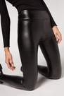 Calzedonia - Black Thermal Leather Effect Leggings, Women