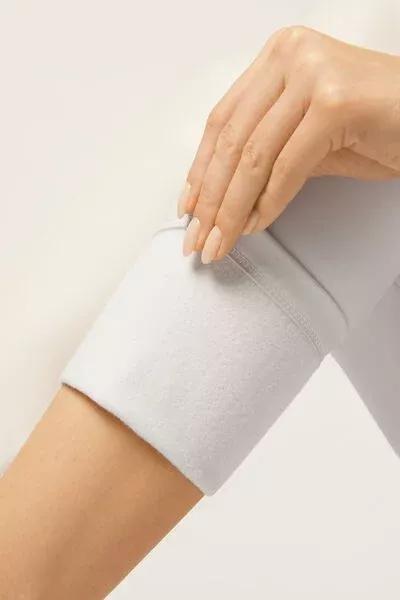 Beige Thermal Leather Effect Leggings, 5501_109F, large image number 4