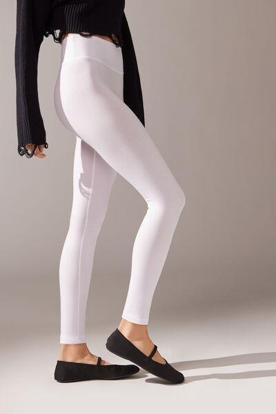 White Supima Leggings, , large image number 0
