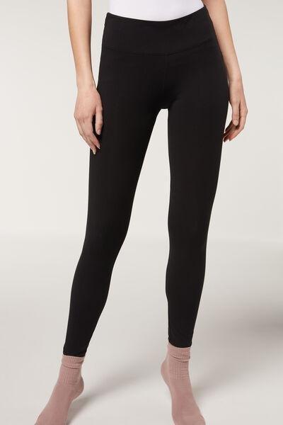 Black Supima Cotton Leggings, , large image number 1