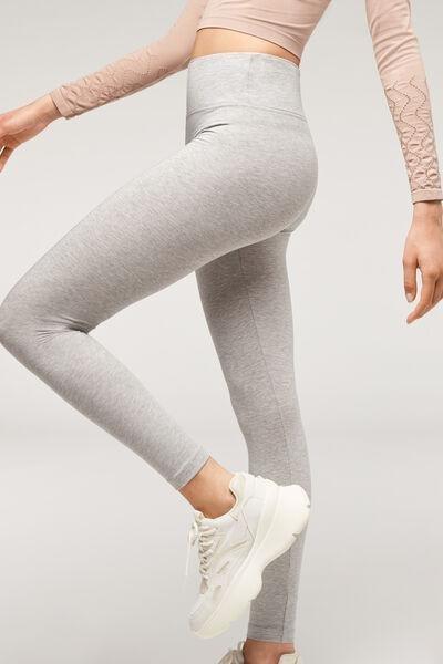 Grey Blend Supima Cotton Leggings, , large image number 0