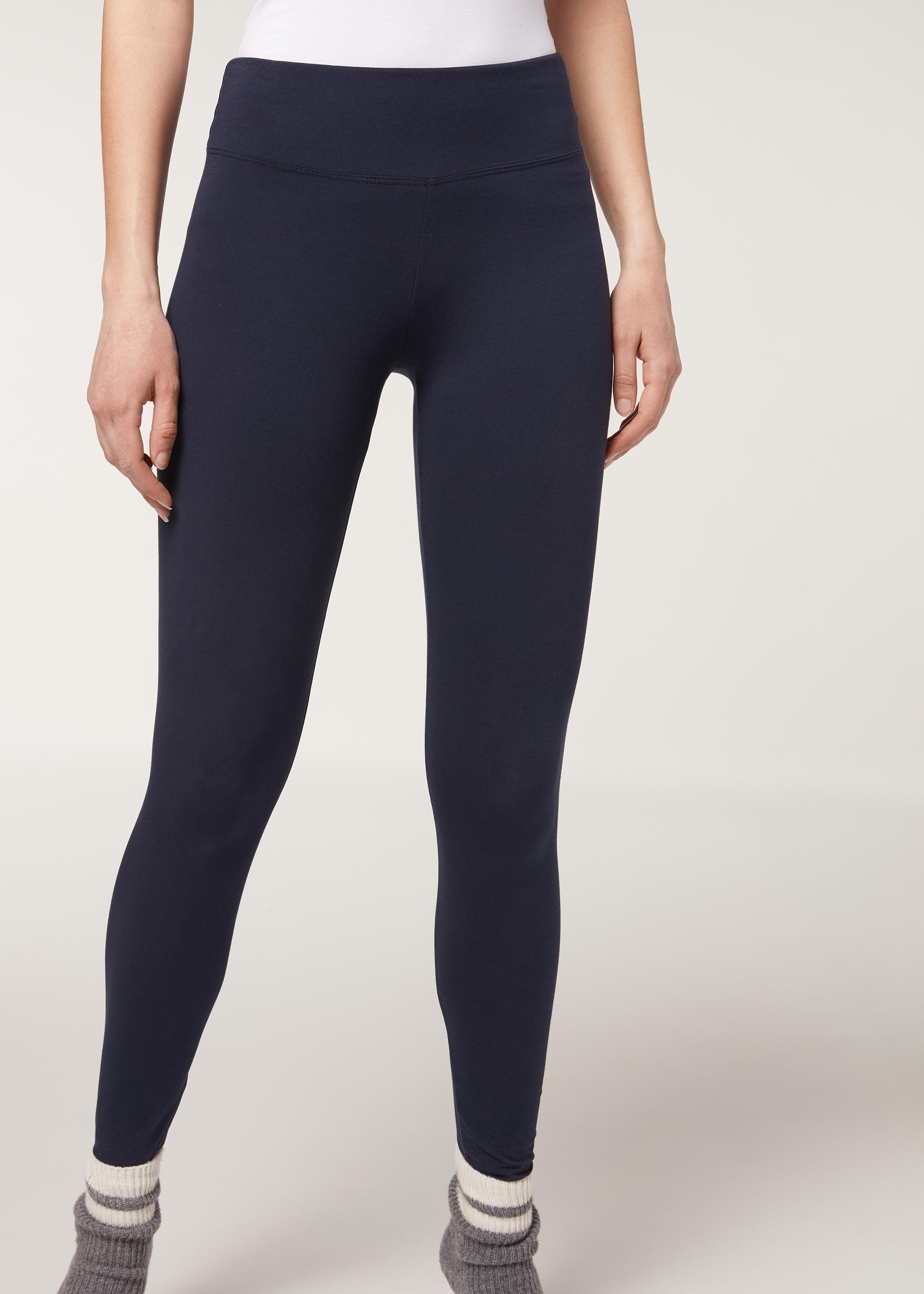 Blue Supima Cotton Leggings, , large image number 0