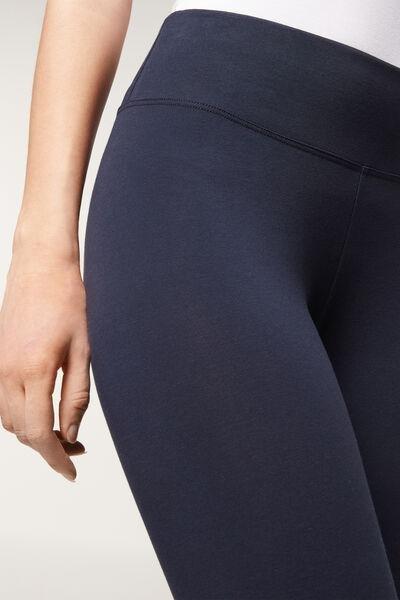 Blue Supima Cotton Leggings, , large image number 1