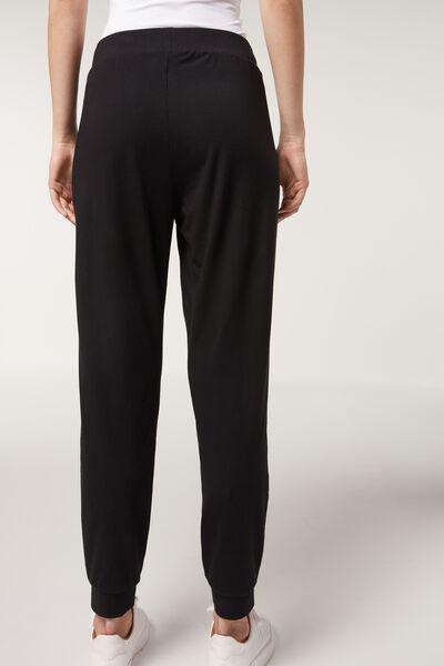 Black Supima Cotton Joggers, Women, , large image number 2