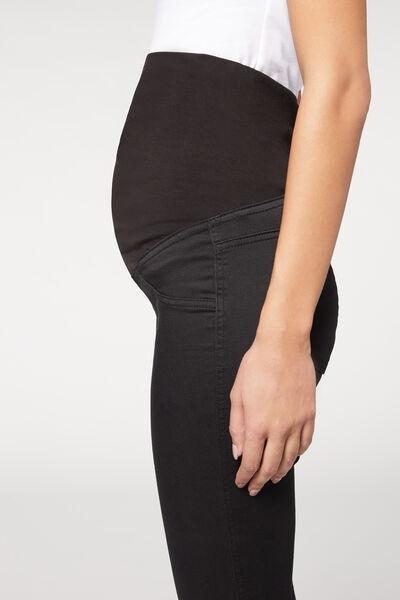 Black Denim Maternity Leggings, , large image number 1