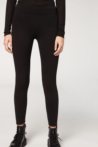 Black Ultra Plush Thermal Leggings, , large image number 0