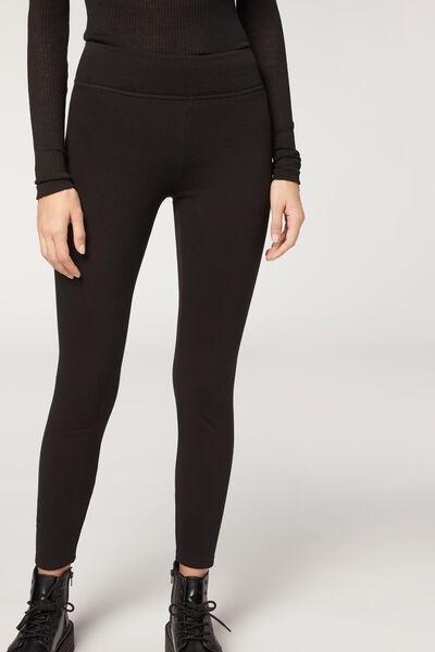 Black Ultra Plush Thermal Leggings, , large image number 1
