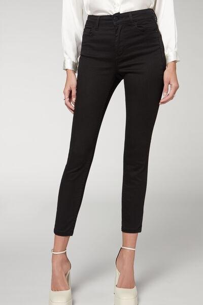 Black Super Flex Denim High-Waisted Superskinny Jeans, , large image number 1