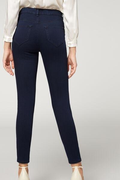 Calzedonia Soft-touch Thermal Skinny Jeans in Blue
