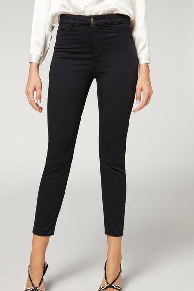 Black Denim Soft-Touch Thermal Skinny Jeans, , large image number 1