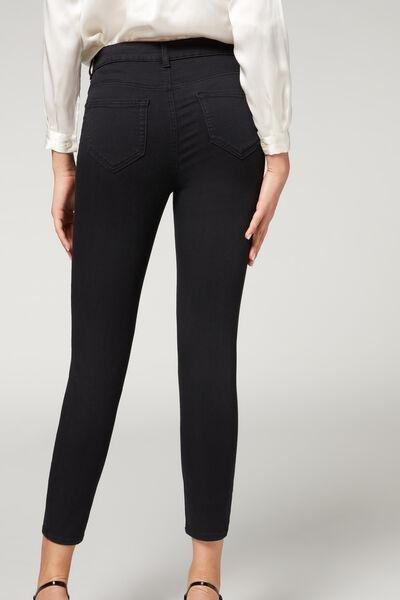Black Denim Soft-Touch Thermal Skinny Jeans, , large image number 2