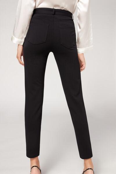 Black Five-Pocket Skinny Leggings, , large image number 2