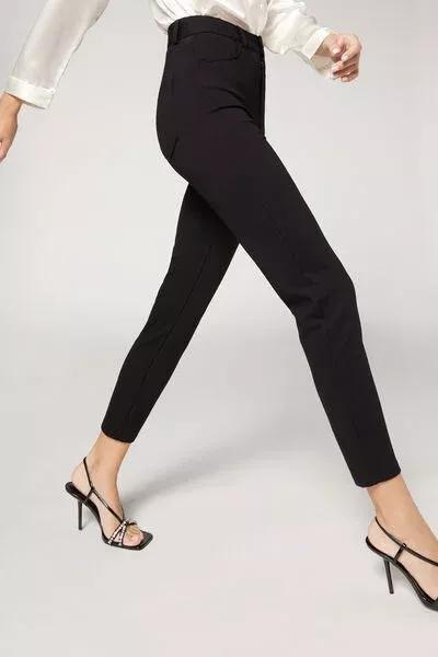 BLACK Five-Pocket Skinny Leggings, 5501_019, large image number 3
