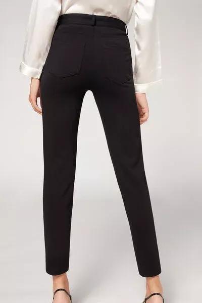 BLACK Five-Pocket Skinny Leggings, 5501_019, large image number 5