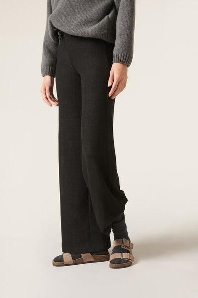 Black Cashmere Palazzo Leggings, , large image number 0