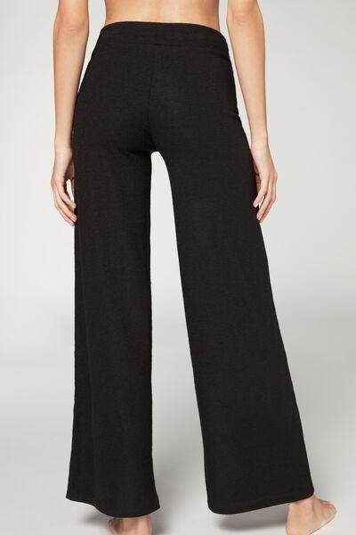 Black Cashmere Palazzo Leggings, , large image number 2