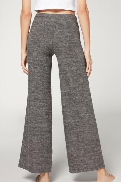 Grey Cashmere Palazzo Leggings, 5501_4937, large image number 2