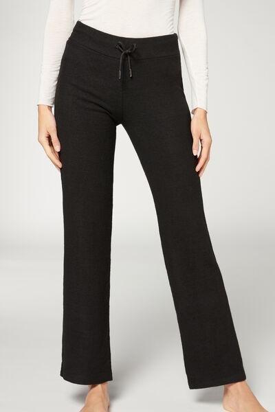 Black Cashmere Straight Leggings, , large image number 0