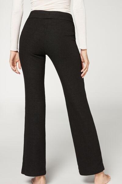 Black Cashmere Straight Leggings, , large image number 1