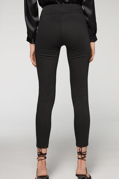 Black High-Waist Skinny Leggings, , large image number 2
