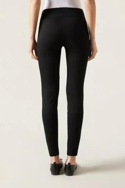 Black High-Waist Skinny Leggings, Black Denim, large image number 2
