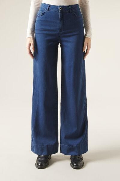 Blue Denim Eco Palazzo Jeans, , large image number 1