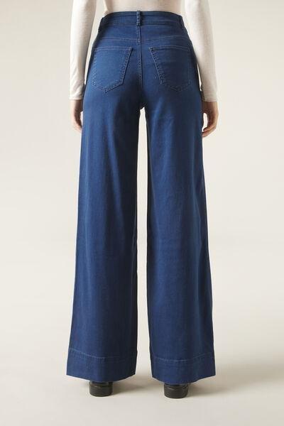 Blue Denim Eco Palazzo Jeans, , large image number 2