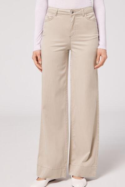 Cream Eco Palazzo Jeans, , large image number 2